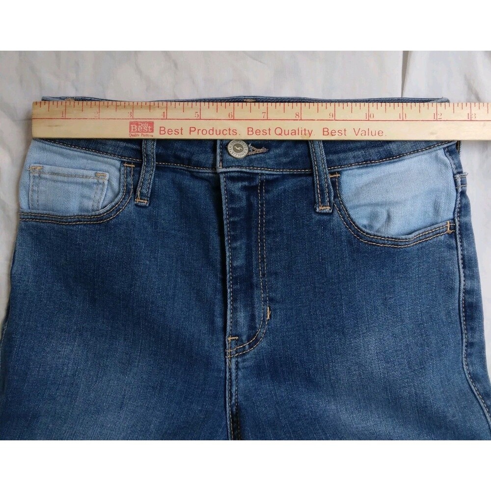 Hollister High Rise Vintage Flare Blue Jeans Patchwork Hippie Festival Women's 3 - Picture 6 of 13